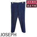 【中古】ジョセフ JOSEPH テーパードパンツ ツイード コットン 麻 リネン ネイビー ブラック 送料無料 S5633070131 i0213n0175 返...