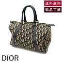 【中古】ディオール DIOR ミニボストンバッグ トロッター ロゴ総柄 ベージュ ブラック 送料無料 i0320lq008374 返品可 古着 中古 ブランド古着DB(4)