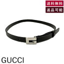 【中古】グッチ GUCCI ベルト Gモチーフシルバーバックル 細ベルト おしゃれ ブラック 送料無料 i0424lq00444 返品可 古着 中古 ブランド古着DB