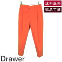 【中古】ドゥロワー Drawer コットンサテンタックパンツ テーパード ビタミンカラー オレンジ系 送料無料 6514-236-0932 i0324w0031...