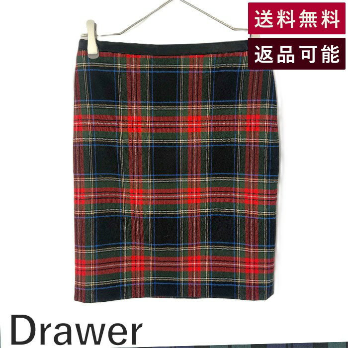 Rakuten - 【楽天スーパーSALE 20％OFF】【中古】ドゥロワー Drawer スカート セミタイト チェック柄 ひざ上 ウール レッド ブラック グリーン ブルー 送料無料 6524-299-0759 i0507m00610 返品可 古着 中古 ブランド古着DB