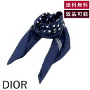 【中古】クリスチャンディオール Christian Dior スカーフ マルチ柄 ドット ネイビー アイボリー 送料無料 i0424lq02316 返品可 古着...