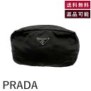 【中古】プラダ PRADA ポーチ ナイロン ロゴプレート 小さめ ブラック 黒 送料無料 i0522lq01824 返品可 古着 中古 ブランド古着DB