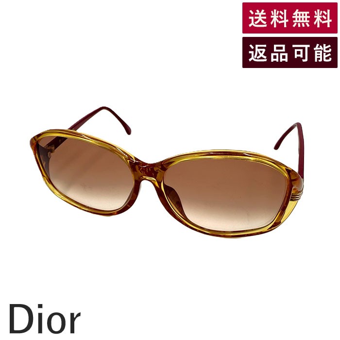 【中古】クリスチャンディオール Christian Dior サングラス カラーフレーム 大きめレンズ クリアイエロー レッド 送料無料 i0717lq00227 返品可 古着 中古 ブランド古着DB