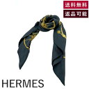 【中古】エルメス HERMES スカーフ カレ90 柄 おしゃれ すみ黒 アイボリー イエロー系 送料無料 i0601oq00769 返品可 古着 中古 ブランド古着DB