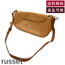 【中古】ラシット russet ショルダーバッグ レザー ロゴ柄 ヌメ革 おしゃれ ベージュ ライトブラウン 送料無料 i0710lq0176 返品可 古着 中...