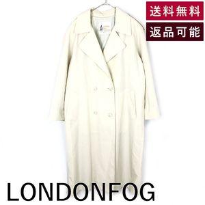Rakuten - 【中古】ロンドンフォグ LONDONFOG トレンチコート スプリングコート オーバーサイズ 肩パッド クリーム色 送料無料 g0704k006 返品可 古着 中古 ブランド古着DB