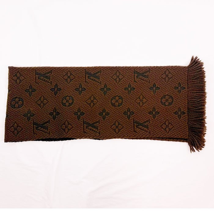 【中古】ルイ・ヴィトン Louis Vuitton マフラー エシャルプロゴマニア ブラウン 送料無料 i0225aq005220 返品可 古着 中古 ブランド古着DB 3