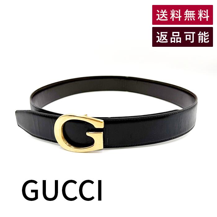 【中古】GUCCI グッチ 本革 レザーベ�