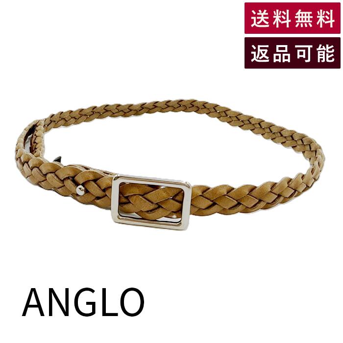 Rakuten - 【中古】ANGLO レザーベルト 細身 編込み メッシュベルト ベージュ 送料無料 23316 i0731wq0041 返品可 古着 中古 ブランド古着DB