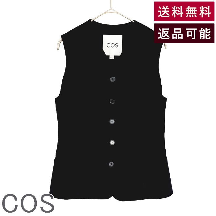 Rakuten - 【中古】COS コス ウール ダブルフェイス ベスト ブラック ノースリーブ サイズ32 送料無料 2084064265 i1120h0048 返品可 古着 中古 ブランド古着DB