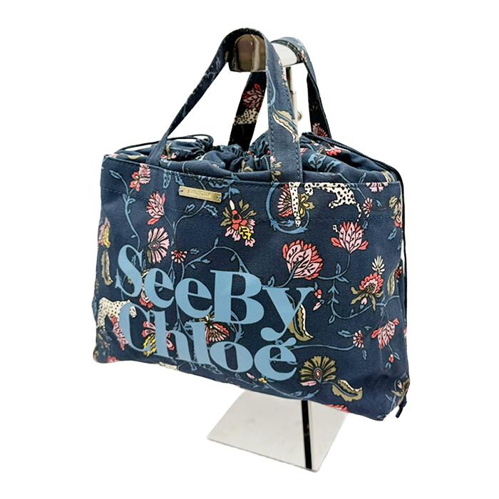 【中古】See By Chloé　シーバイクロエ ハンドバッグ 花柄 ネイビー レディース 送料無料 i1029pq02310 返品可 古着 中古 ブランド古着DB