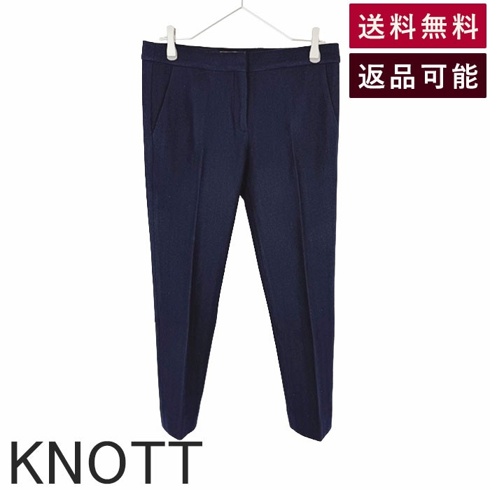 Rakuten - 【中古】KNOTT ノット ヘリンボーンパンツ ネイビー ウール100% トゥモローランド 送料無料 28-04-45-04351 i0213n0185 返品可 古着 中古 ブランド古着DB