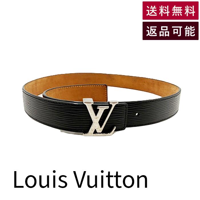 【中古】Louis Vuitton ルイヴィトン サンチュール ベルト ブラック LVバックル 送料無料 i1029pq019180 返品可 古着 中古 ブランド古着DB