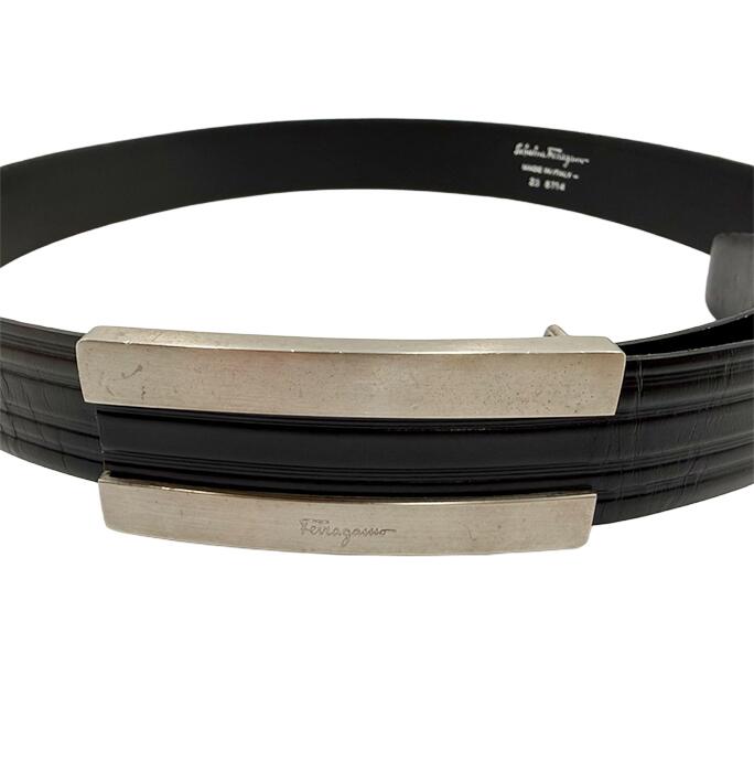 【中古】フェラガモ Salvatore Ferragamo レザーベルト ブラック メンズ 送料無料 j0115lq01527 返品可 古着 中古 ブランド古着DB
