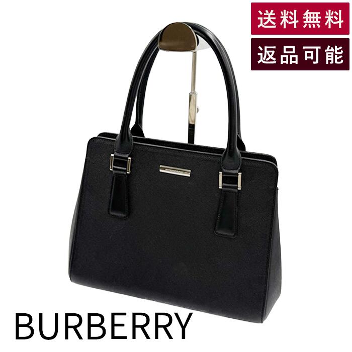 【中古】BURBERRY バーバリー レザー ハンドバッグ ブラック レディース フォーマル 送料無料 j0213aq011132 返品可 古着 中古 ブランド古着DB