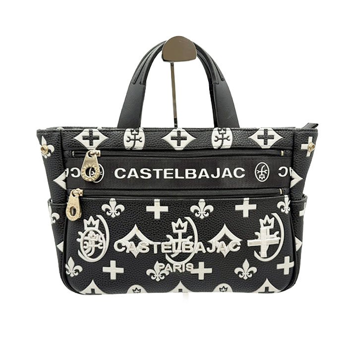Rakuten - 【中古】カステルバジャック CASTELBAJAC ミニトートバッグ ハンドバッグ ブラック 総柄 送料無料 j0213oq00432 返品可 古着 中古 ブランド古着DB