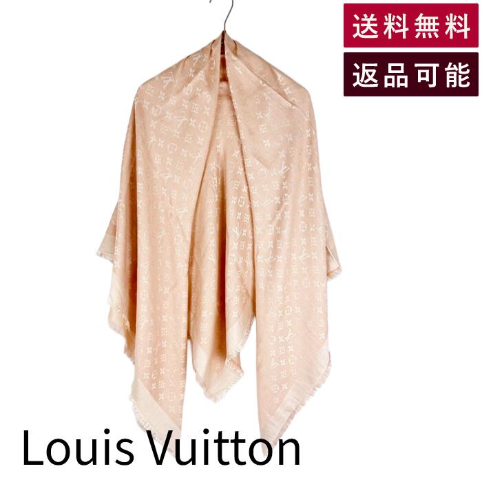 Rakuten - 【中古】ルイヴィトン Louis Vuitton モノグラム 大判ショール ピンク シルク 送料無料 j0213oq007205 返品可 古着 中古 ブランド古着DB