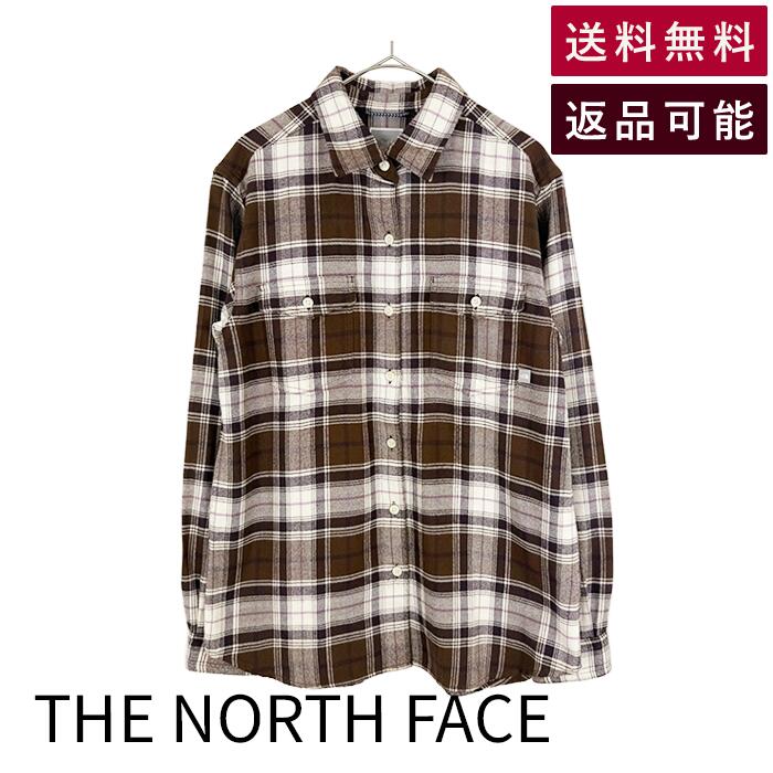 Rakuten - 【中古】ノースフェイス THE NORTH FACEチェックシャツ 長袖 ブラウン系 送料無料 NTW26602 i0911wq0217 返品可 古着 中古 ブランド古着DB
