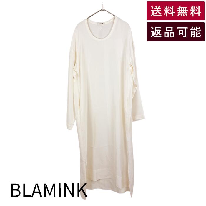 Rakuten - 【中古】BLAMINK ブラミンク シルクワンピース ホワイト ロング丈 長袖 レディース 上質素材 送料無料 7939−299−0003 j0128n00490 返品可 古着 中古 ブランド古着DB