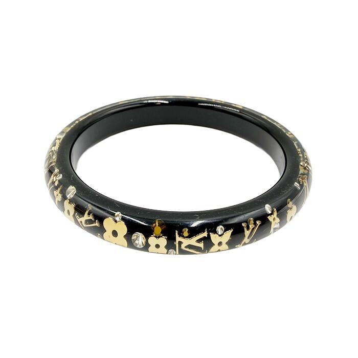 Rakuten - 【中古】ルイヴィトン Louis Vuitton バングル アンクルージョン ブラック モノグラム フラワー LVロゴ 送料無料 j0115lq026154 返品可 古着 中古 ブランド古着DB