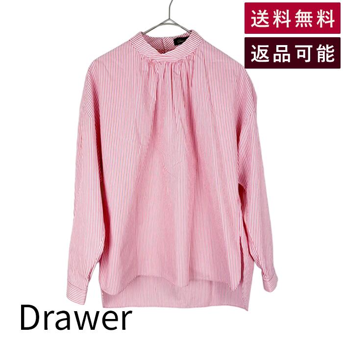 Rakuten - 【中古】ドゥロワー Drawer ストライプブラウス レッド系 コットン 38 送料無料 6521-299-1131 i1031h01516 返品可 古着 中古 ブランド古着DB
