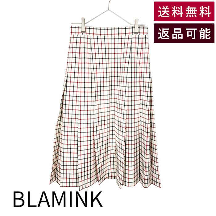 Rakuten - 【中古】ブラミンク BLAMINK チェックスカート ウール100% サイズ38 未使用 送料無料 7924-299-0321 i1031h01472 返品可 古着 中古 ブランド古着DB