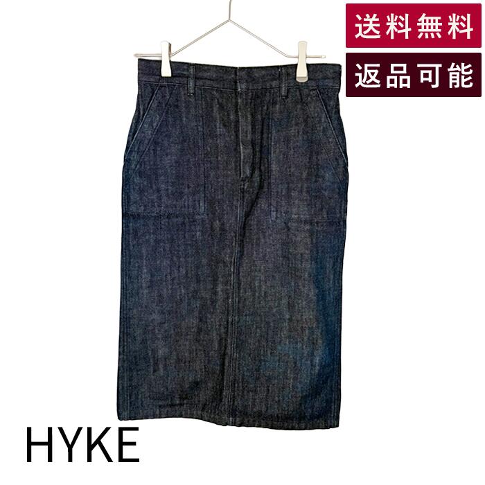 Rakuten - 【中古】ハイク HYKE デニムスカート インディゴ コットン100% 日本製 サイズ2 送料無料 181-14033 i1031h0128 返品可 古着 中古 ブランド古着DB