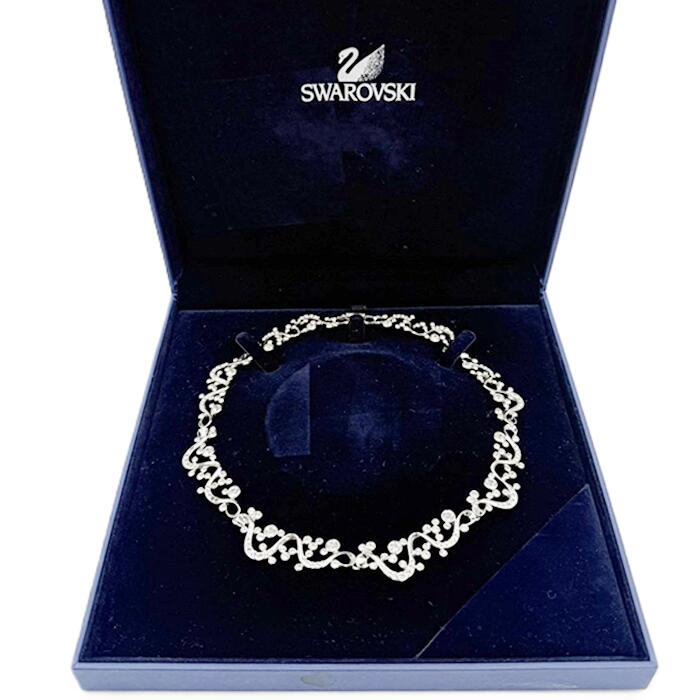 【中古】スワロフスキー Swarovski ネックレス シルバー クリスタル装飾 約40cm 箱付き 送料無料 j0215pq01644 返品可 古着 中古 ブランド古着DB