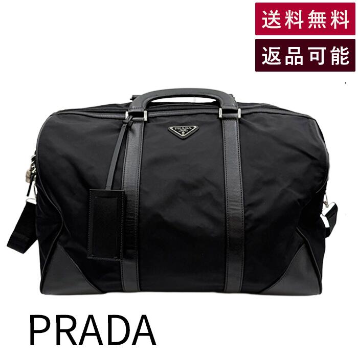 Rakuten - 【中古】プラダ PRADA ボストンバッグ ナイロン レザー ブラック 黒 2WAY ショルダーバッグ 送料無料 j0213aq003334 返品可 古着 中古 ブランド古着DB