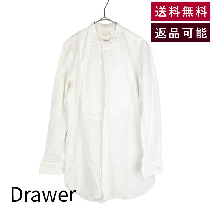 乐天商城 - 【中古】ドゥロワー Drawer スタンドカラーロングシャツ ホワイト 38 送料無料 6511-218-0401 i1008n00518 返品可 古着 中古 ブランド古着DB