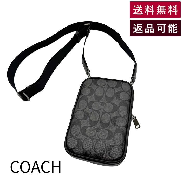 樂天商城 - 【中古】COACH コーチ シグネチャー ショルダーバッグ ブラック グレー レザー メンズ レディース クロスボディバッグ 斜め掛け 送料無料 j0405oq01692 返品可 古着 中古 ブランド古着DB