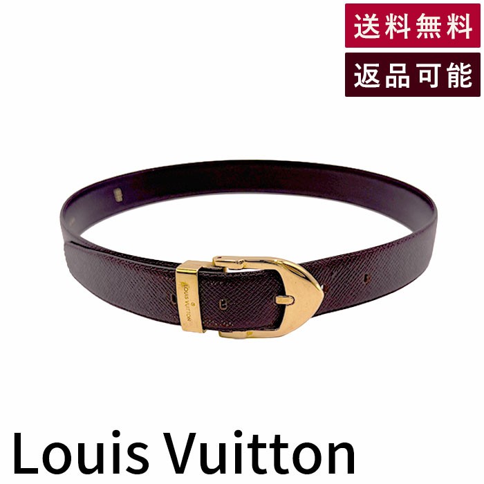 商 品 説 明【ブランド】ルイヴィトン LOUIS VUITTON【サイズ】【サイズ詳細】・全長約91.7cm、幅約3cm、ウエスト周り約67～77cm　 ・バックル縦約4cm、横約7cm、厚み約0.5cm【カラー】ボルドー【素材】【ランク】B【コメント】LOUIS VUITTON（ルイヴィトン）のタイガ サンチュール ベルトです。　細かな型押しが施されたタイガレザーに、ゴールドカラーのバックルを組み合わせた上品なデザインです。　深みのあるボルドー系のカラーが落ち着いた印象を与え、ビジネスからカジュアルまで幅広いスタイルに合わせやすいアイテムです。　 使用に伴う傷や擦れがあります。　ベルト穴周辺に使用感が見られ、金具部分にも小傷があります。（ベルトカット済）【参考定価】※アイテム名をそのままネット検索すると、各メーカーサイトから着画や詳細がご覧いただける場合がございます。※商品写真はできる限り実物の色に近づけるよう加工しておりますが、お客様のお使いのモニター設定、お部屋の照明等により実際の商品と色味が異なる場合がございます。※中古品・保管品のため、保管時のにおいや素材特有のにおい、柔軟剤・防虫剤等のにおいが感じられる場合がございます。においの感じ方には個人差がございますので、あらかじめご了承のうえご購入ください。 当店について当店についてブランド古着DBは、上質を着る大人の女性のためのブランド古着セレクトショップです。 Drawer・BLAMINK・ebureをはじめ、国内外のブランドから、状態を確認しながら一点一点丁寧にセレクトしたアイテムをご紹介しています。 バッグ・靴・アクセサリーなどのファッション小物も取り揃えています。 中古品を安心してお選びいただけるよう、丁寧な検品・梱包を心がけております。 一点ものならではの素敵な出会いを、ぜひお楽しみください。