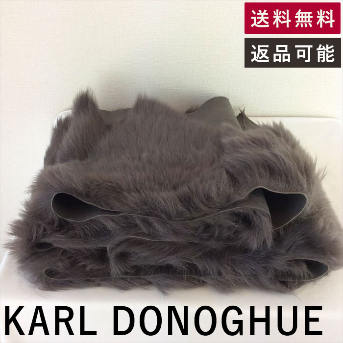 【中古】カールドノヒュー KARL DONOGHUE ストール 毛皮 羊 グレーブラウン E0401H002-E0415 返品可 古着 中古 ブランド古着DB