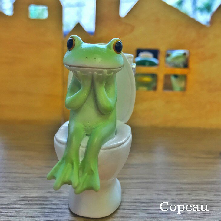 コポー カエル かえる 雑貨 コポーカエル コポーシリーズ グッズ マスコット トイレとカエル copeau 誕生日 ギフト対応 ラッピング トイレ 置き物 置物 ダイカイ ギフト カエル 好き プレゼントのサムネイル