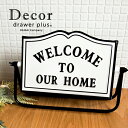 Decor デコール アイアンウェルカムサイン B ホワイト おしゃれ お洒落 雰囲気 玄関 お部屋 お庭 かっこいい ガーデン シンプル ギフト ラッピング ...