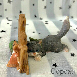コポー イタズラするねずみ copeau 誕生日 プレゼント ギフト対応 ラッピング コポーシリーズ 猫 ねこ ネズミ ねずみ 雑貨 置き物 置物 小物 ガーデン ミニチュア ダイカイ 【72063】 プチギフト ギフト