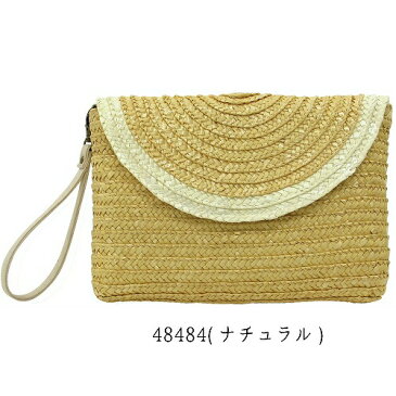 【SALE セール】かごバッグ ストロー【48484】【48485】クラッチ 丸ふた クラッチバッグ スクエア型 ストラップ紐付き カゴ バック 天然素材 バスケット おしゃれ 浴衣 夏コーデ 小物 人気 シンプル ナチュラル DRAWERPLUS ドロワープラス ダイカイ