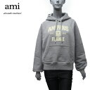 アミ アレクサンドル マテュッシ AMI Alexandre Mattiussi レディース カレッジタイプロゴ プルオーバーパーカーUSW210.747 055 HEATHER GREY/l-tops