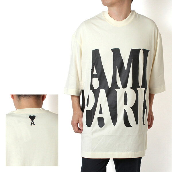 樂天商城 - 【ポイント祭】26SSモデルアミ アレクサンドル マテュッシ AMI Alexandre Mattiussi メンズ AMI PARIS オーバーサイズ Tシャツ【136 WHITE CREAM】UTS381.726 136/【2026SS】m-tops