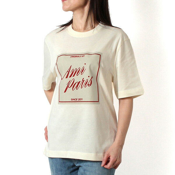 Rakuten - 26SSモデルアミ アレクサンドル マテュッシ AMI Alexandre Mattiussi レディース AMI PARIS HERITAGE Tシャツ【136 WHITE CREAM】UTS385.726 136/【2026SS】l-tops