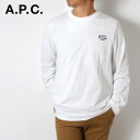 24春夏モデルアーペーセー A.P.C. ユニセックス OLIVER ロゴ刺しゅう 長袖TシャツH26177 COEZC AAB WHITE/m-tops