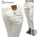 ビーセッテチェント ストレッチコットン ロングパンツ スラックスMH700 7022 03WHITE/B Settecento/m-bottoms