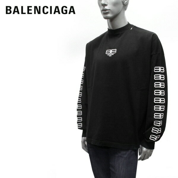 バレンシアガ BALENCIAGA OVERSIZED ヴィンテージデザイン カットソー【ブラック】699191 TMVG7 9034/【2022-23AW】m-tops