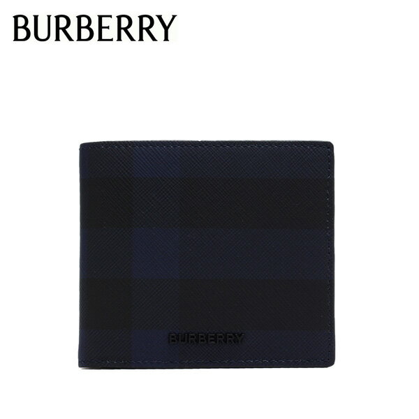 24SS新作バーバリー BURBERRY CC BILL COIN チェック バイフォールド 二つ折り財布【NAVY】8073284 NAVY/【2024SS】m-wallet