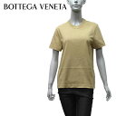 ボッテガ・ヴェネタ BOTTEGA VENETA レディース ワンポイントロゴ刺しゅう Tシャツ【ベージュ】649060 VF1U0 9640/【2023SS】l-tops