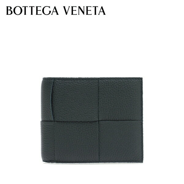 ボッテガヴェネタ 二つ折り財布（メンズ） ボッテガ・ヴェネタ BOTTEGA VENETA イントレチャート 二つ折り財布【ダークグリーン×ホワイト】749455 VCP14 3039/【2023-24AW】m-wallet