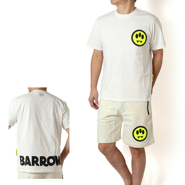 樂天商城 - 【ポイント祭】25SSモデルバロウ バロー BARROW モンスタープリント Tシャツ ショートパンツ セットアップ 上下セット【オフホワイト】S4BWUATH137+S4BWUABE139 002/【2025SS】m-tops