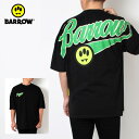 24SSモデルバロウ バロー BARROW ユニセックス 筆記体ロゴプリント TシャツS4BWUATH042 BLACK/m-tops