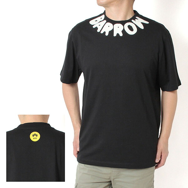 樂天商城 - 【ポイント祭】26SSモデルバロウ バロー BARROW ユニセックス クルーネックロゴ Tシャツ【110 BLACK】S6BWUATH071 110/【2026SS】m-tops